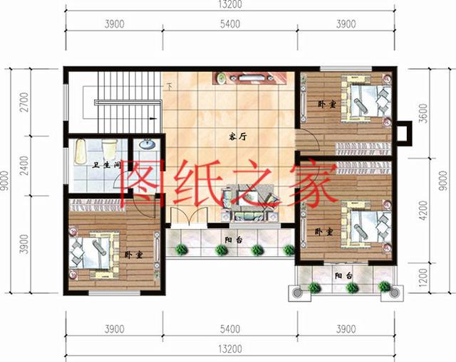13x10米三層實用戶型，1帶車庫，1、3都有露臺，造價只要30萬！
