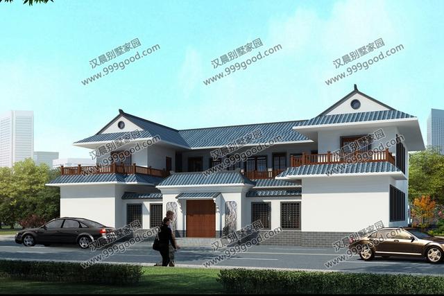 帶露臺中式三合院農村別墅，2套帶車庫，占地170平的第2款才26萬