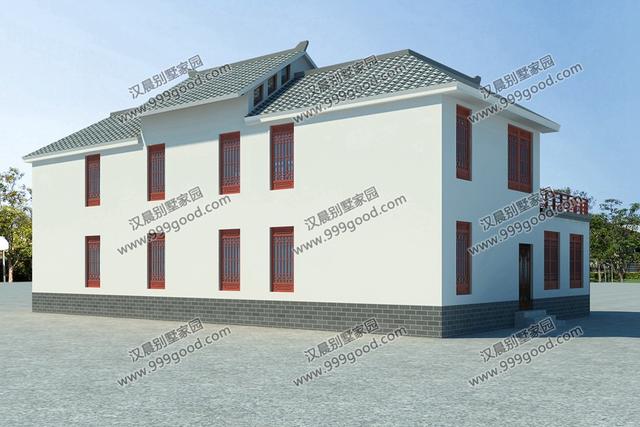 帶露臺中式三合院農村別墅，2套帶車庫，占地170平的第2款才26萬