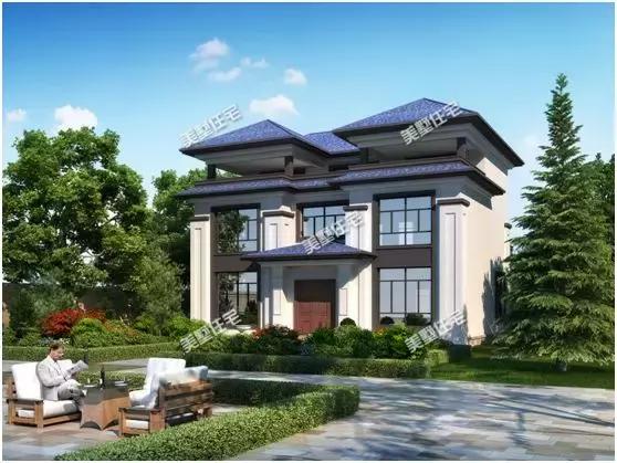 6套帶挑空客廳的簡歐風農村別墅設計，建好就是村里地標