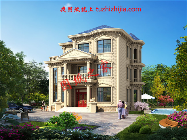 150平米左右歐式三層鄉(xiāng)村別墅設(shè)計(jì)圖,客廳中空