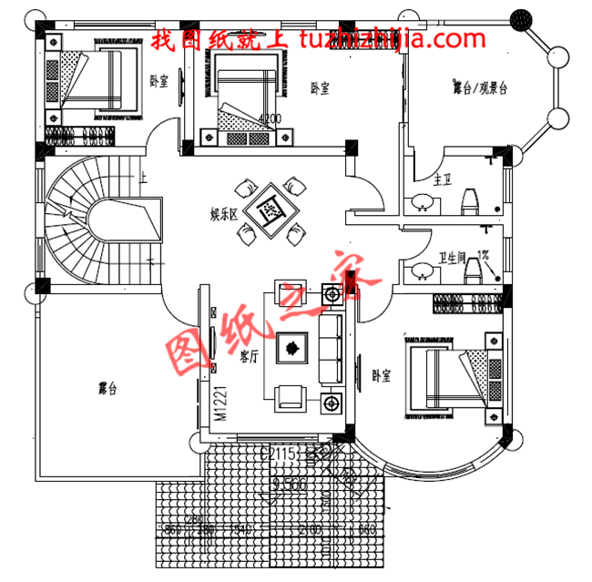150平米左右歐式三層鄉(xiāng)村別墅設(shè)計(jì)圖,客廳中空