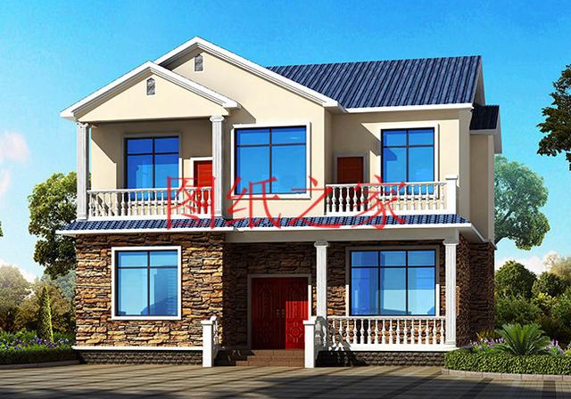 120平米二層別墅，12X10米戶型方正，喜歡就快點回家建房吧！