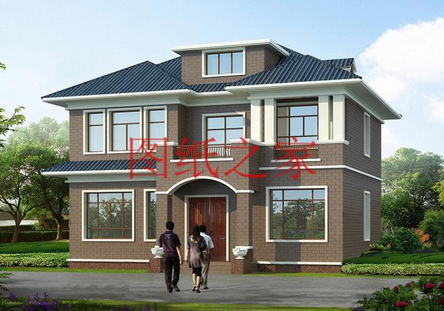 120平米二層別墅，12X10米戶型方正，喜歡就快點回家建房吧！