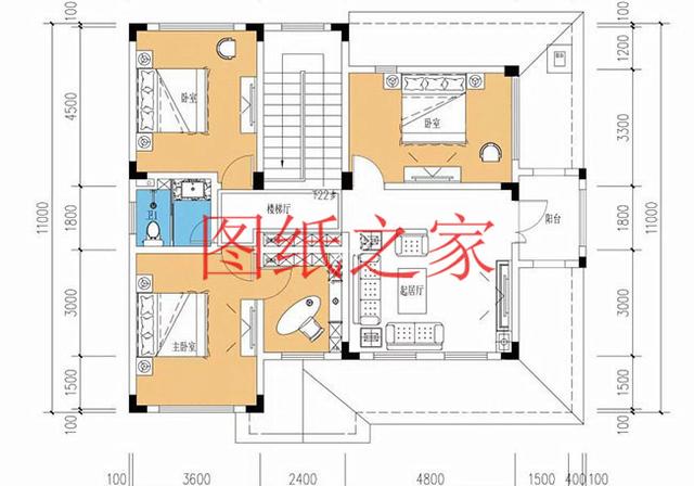 120平米二層別墅，12X10米戶型方正，喜歡就快點回家建房吧！