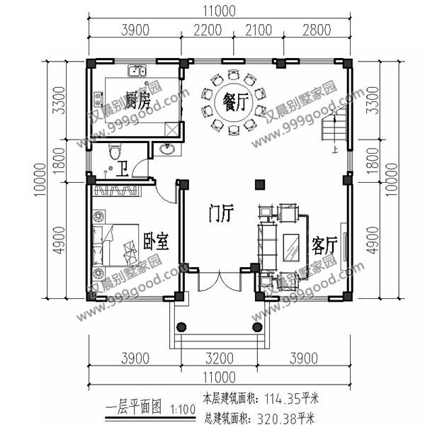 農村11X10米自建房設計圖，見過的朋友都說這是理想的戶型