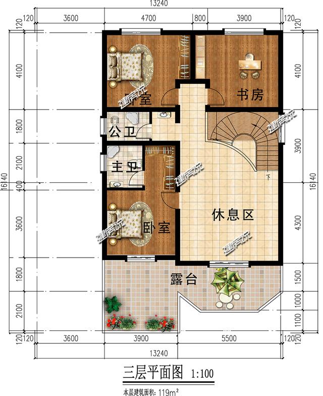 豪華大氣的新中式別墅設計圖，大落地窗帶車庫，很中意！