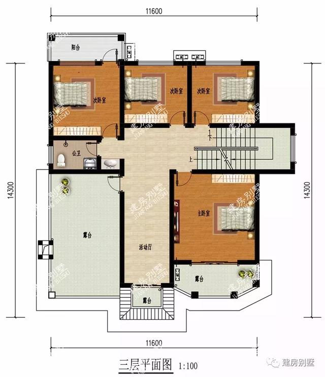 面寬相近的兩棟農(nóng)村住宅設(shè)計(jì)，住這類住宅的，都是有福氣的人