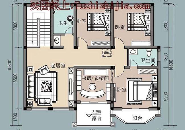 12x10米農村建房圖紙，120平二層小洋樓設計圖