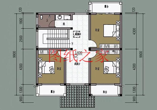 4套100平米左右的二層別墅，美觀大氣、方正實用，大家都喜歡！