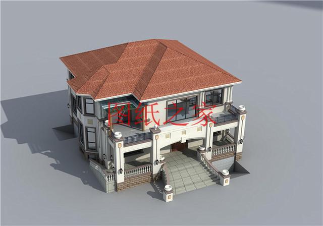 農村自建獨棟二層別墅，方正大戶型，實用又奢華！