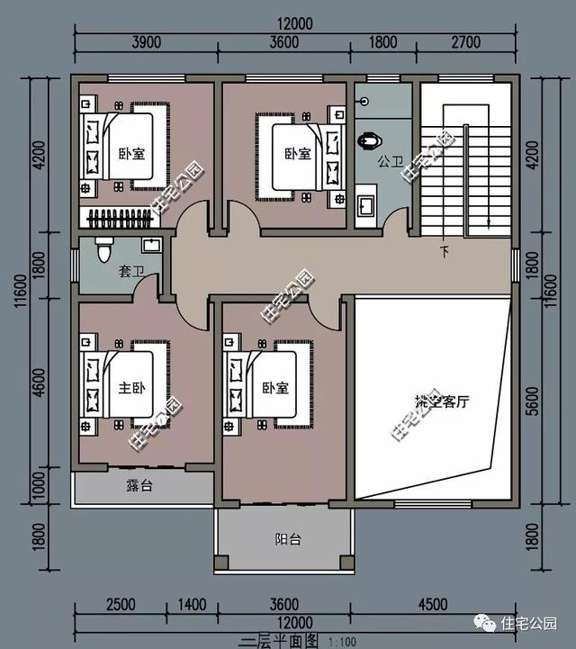 農(nóng)村建房就得帶堂屋！面寬12米5室2廳的現(xiàn)代別墅戶型設(shè)計(jì)