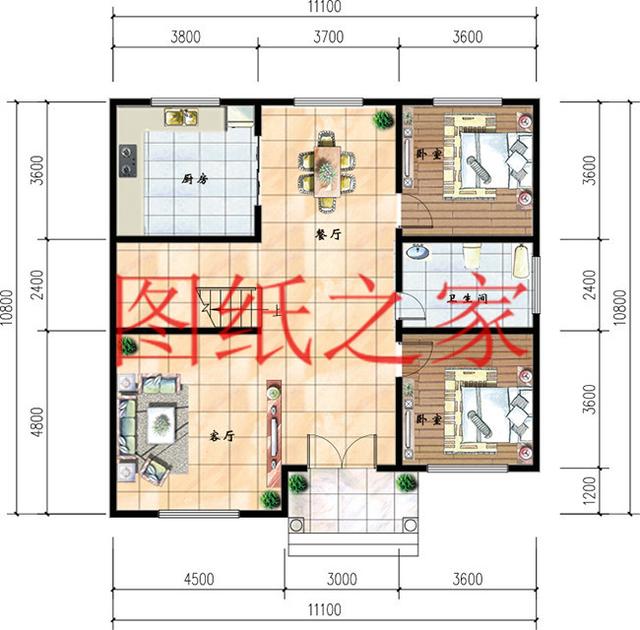 小宅基地就建一套11X12米農村二層別墅，造價才20萬，經濟實用！