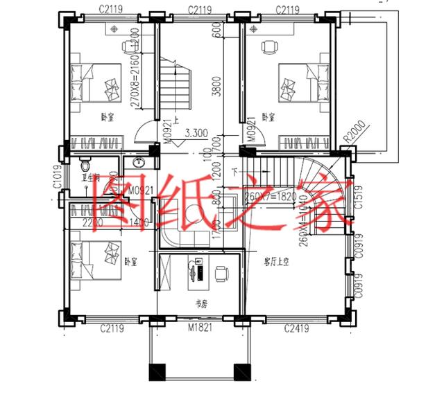 現代風三層別墅，布局合理，13X14米、14X13米的戶型非常接地氣！