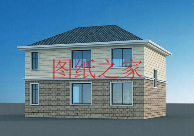 簡(jiǎn)潔實(shí)用的農(nóng)村二層別墅，非常適合宅基地是長(zhǎng)方形的家庭修建！