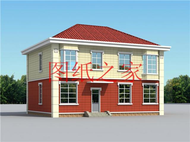 簡(jiǎn)潔實(shí)用的農(nóng)村二層別墅，非常適合宅基地是長(zhǎng)方形的家庭修建！