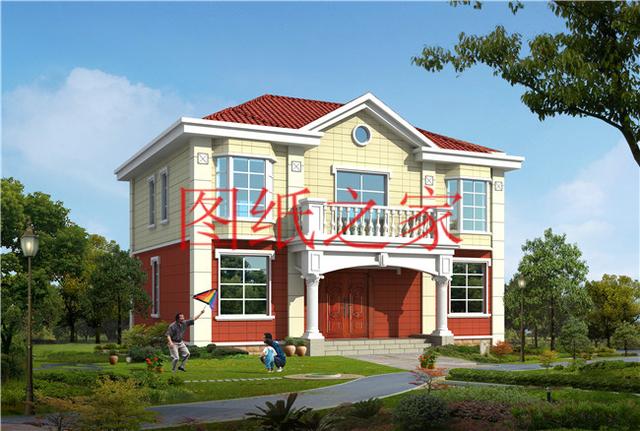 簡(jiǎn)潔實(shí)用的農(nóng)村二層別墅，非常適合宅基地是長(zhǎng)方形的家庭修建！