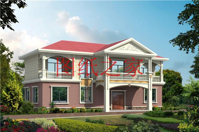 簡(jiǎn)潔實(shí)用的農(nóng)村二層別墅，非常適合宅基地是長(zhǎng)方形的家庭修建！