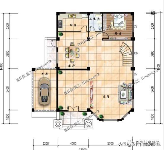 這套帶車庫和旋轉(zhuǎn)樓梯豪華三層別墅，造價(jià)花了120萬的，你覺得怎么樣？