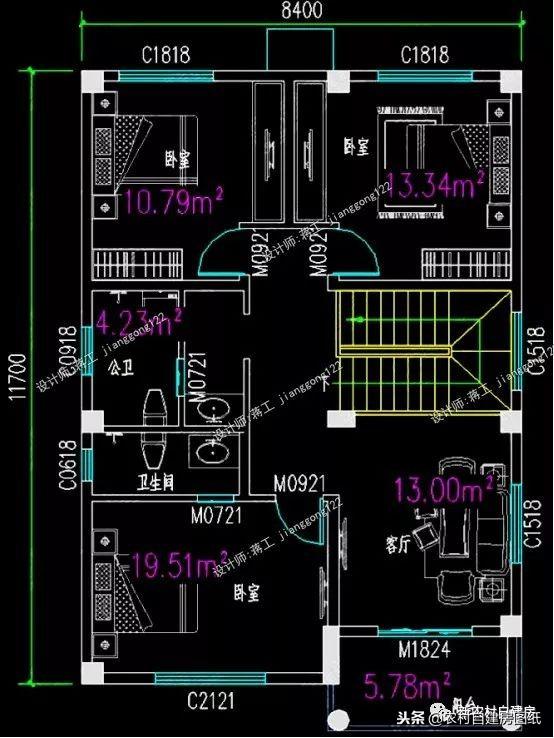 7套二三層別墅設計，都是100平，最適合農村修建的是第5套！