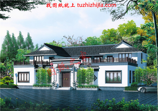 農(nóng)村兩層現(xiàn)代四合院別墅設(shè)計(jì)方案，傳統(tǒng)與現(xiàn)代的完美結(jié)合！