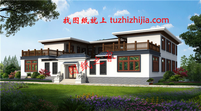 農(nóng)村兩層現(xiàn)代四合院別墅設(shè)計(jì)方案，傳統(tǒng)與現(xiàn)代的完美結(jié)合！