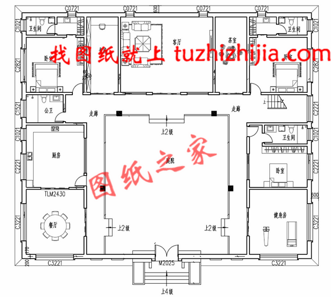 農(nóng)村兩層現(xiàn)代四合院別墅設(shè)計(jì)方案，傳統(tǒng)與現(xiàn)代的完美結(jié)合！