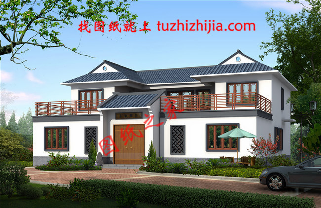 農(nóng)村兩層現(xiàn)代四合院別墅設(shè)計(jì)方案，傳統(tǒng)與現(xiàn)代的完美結(jié)合！