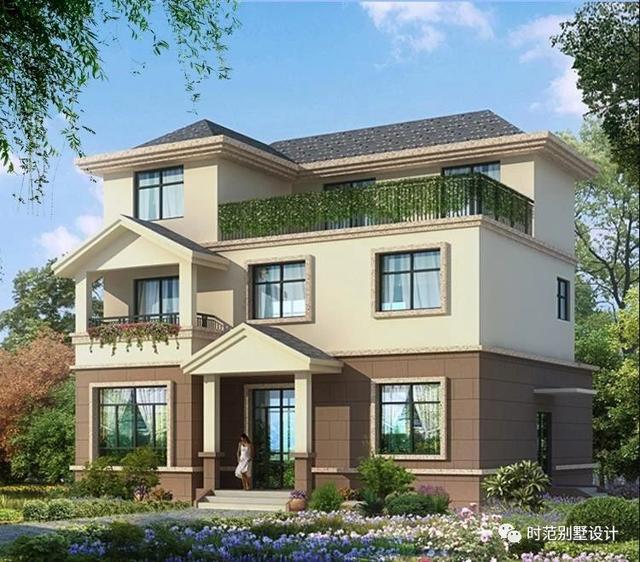 簡歐風格三層小別墅戶型設計，9X11米6室3廳，自家蓋房就選這個！