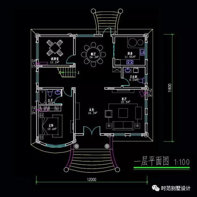 11x12米三層歐式豪華別墅設(shè)計圖，7室3廳，大氣奢華，讓城里人羨慕！