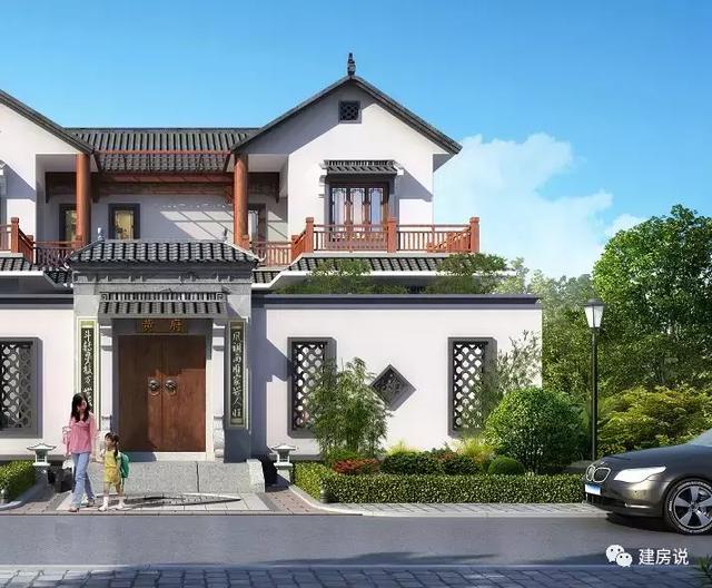 家里宅基地面積大，就蓋一棟四合院別墅，住得舒適又有面子