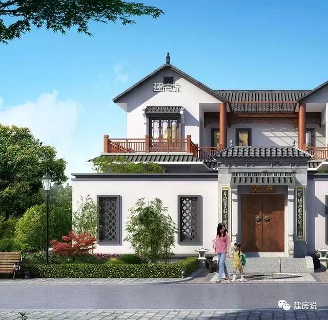 家里宅基地面積大，就蓋一棟四合院別墅，住得舒適又有面子