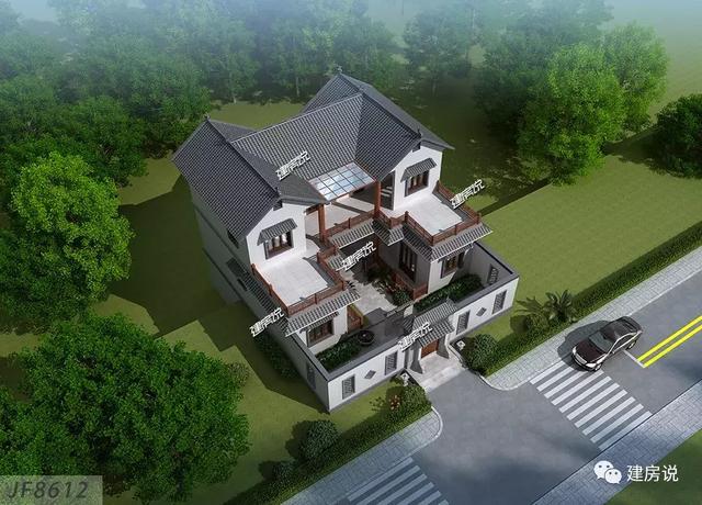 家里宅基地面積大，就蓋一棟四合院別墅，住得舒適又有面子