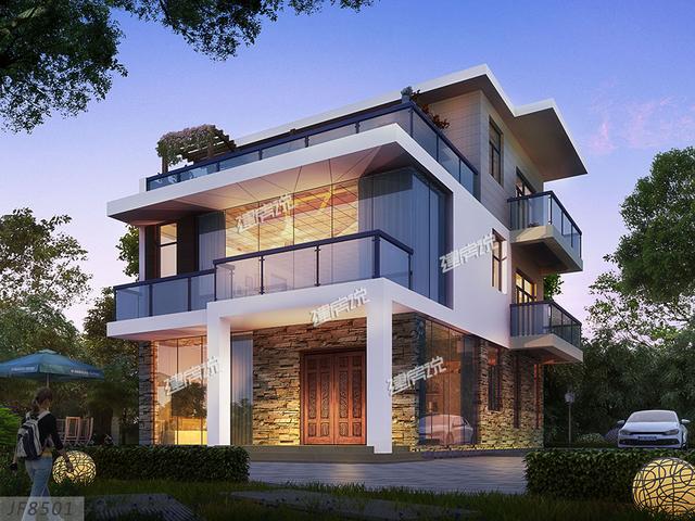 時尚現代的三層自建別墅，建起來絕對是村里最優秀的！
