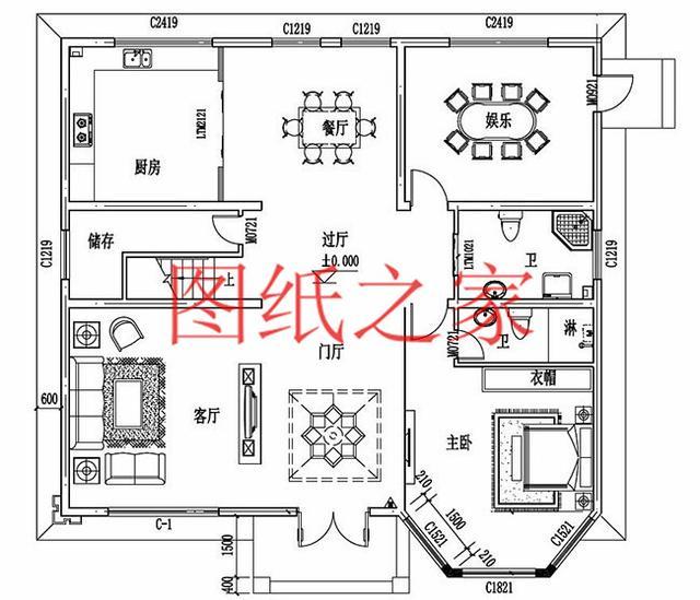 12X14米、14X12米兩種尺寸的三層別墅，適合人口較多的家庭修建！