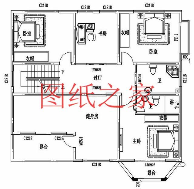 12X14米、14X12米兩種尺寸的三層別墅，適合人口較多的家庭修建！