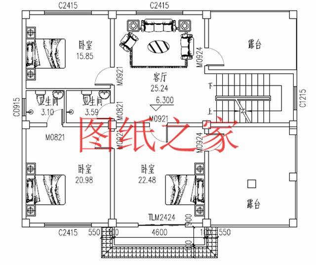 12X14米、14X12米兩種尺寸的三層別墅，適合人口較多的家庭修建！