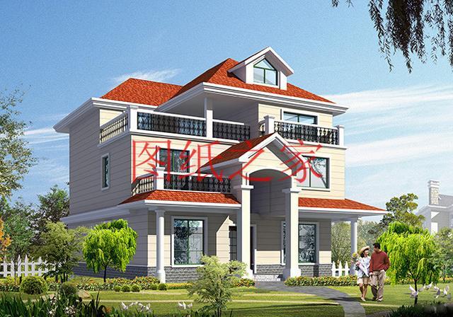 12X14米、14X12米兩種尺寸的三層別墅，適合人口較多的家庭修建！