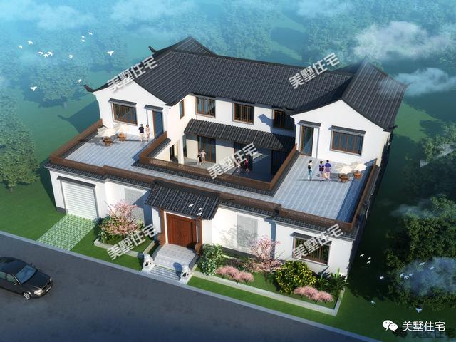 30款中式風格別墅效果圖，一二三層都有，像世外桃源一樣漂亮