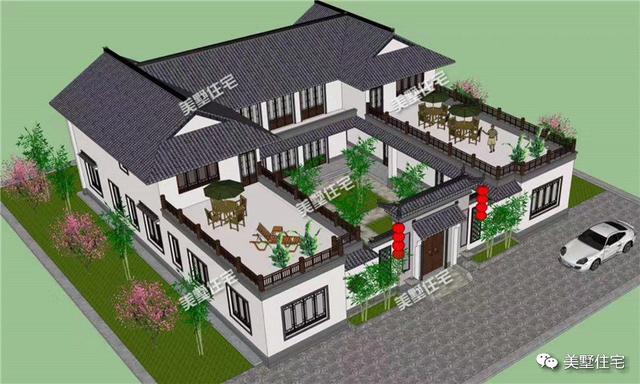 30款中式風格別墅效果圖，一二三層都有，像世外桃源一樣漂亮