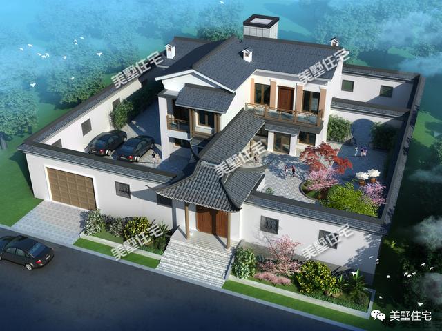 30款中式風格別墅效果圖，一二三層都有，像世外桃源一樣漂亮