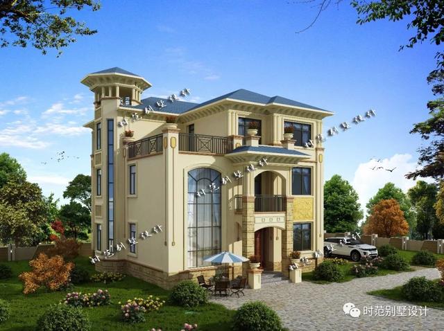 歐式豪華別墅，農村自建三層小樓設計圖，11x12米7室3廳6衛，農村蓋房就是這么美