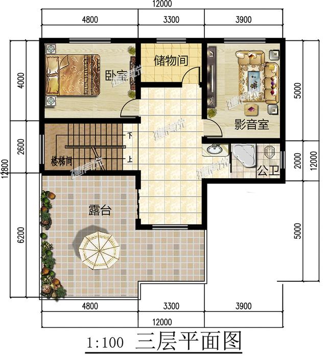 建一棟三層小別墅，加上庭院和泳池的，享受美好人生！