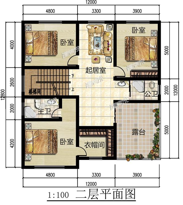 建一棟三層小別墅，加上庭院和泳池的，享受美好人生！