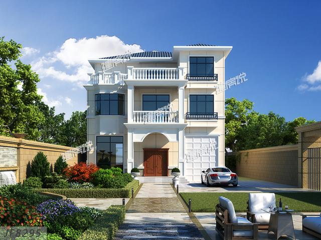 建一棟三層小別墅，加上庭院和泳池的，享受美好人生！