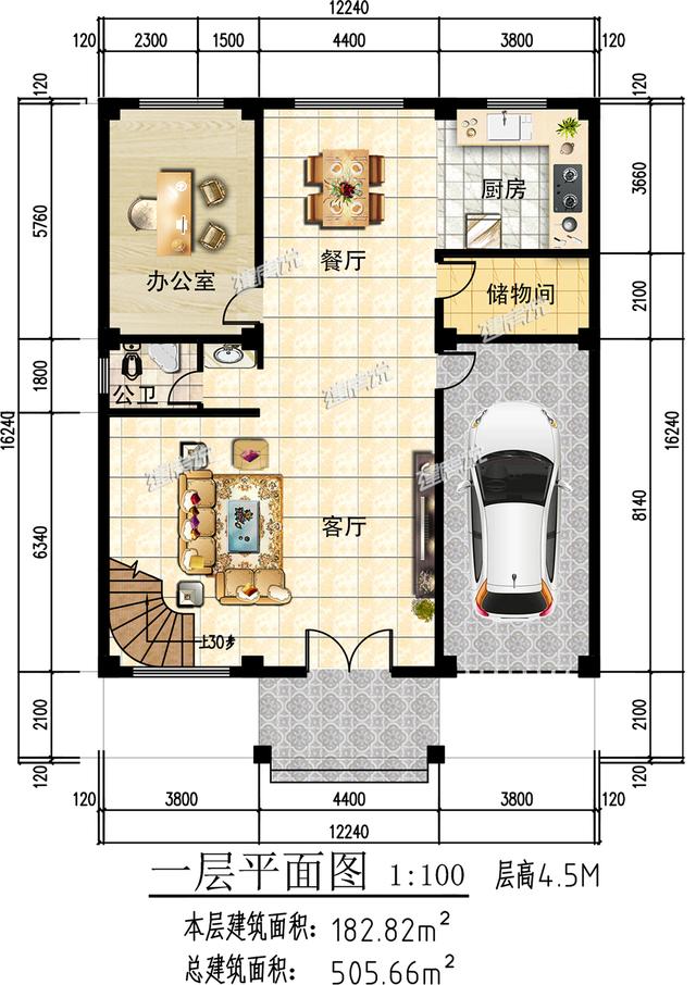 建一棟三層小別墅，加上庭院和泳池的，享受美好人生！