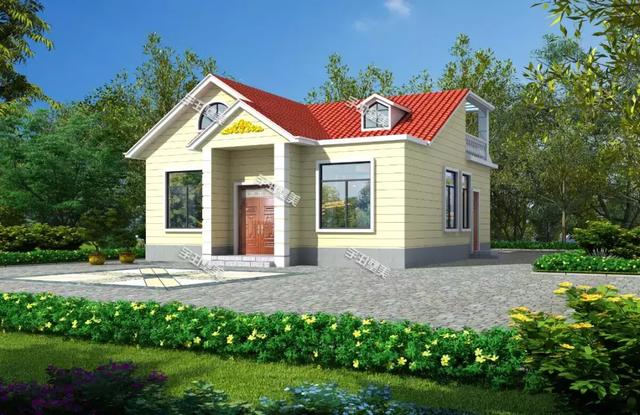 性價比超高的一層半小別墅設計圖，17萬就能建好，5間臥室大露臺