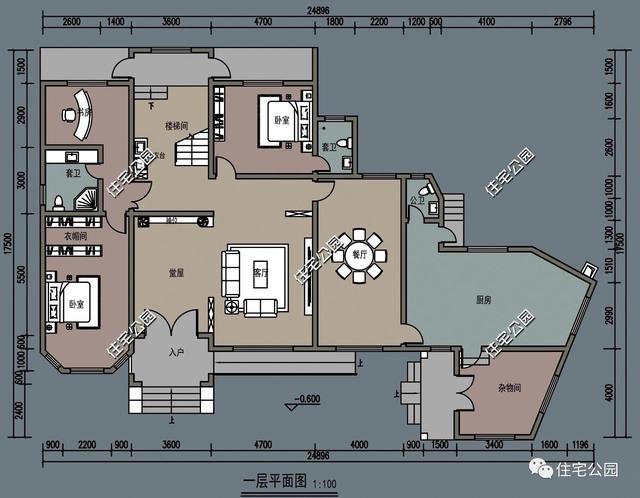 歐式兩層農(nóng)村別墅設(shè)計(jì)圖，11×12米還帶挑空客廳、半獨(dú)立式廚房，縱享美好生活