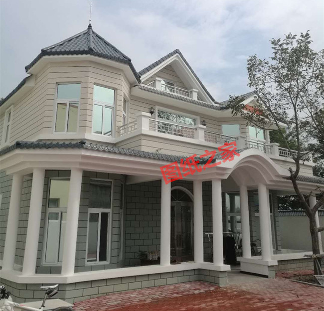 農村二層半樓房設計圖及效果圖,歐式風格