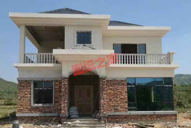 新農村二層自建房設計圖帶外觀圖片,自建戶型大全